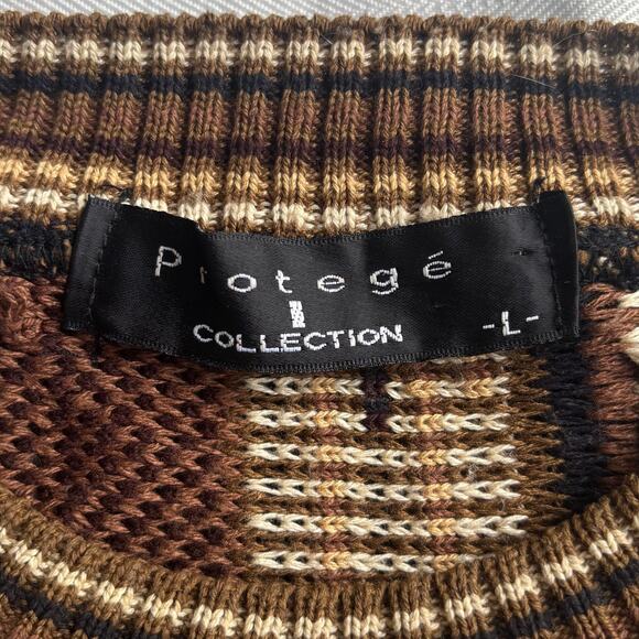 VINTAGE ABSTRACT PATTERN KNITTED PULLOVER SWEATER COOGIE STYLE MEN SIZE X - Picture 6 of 11